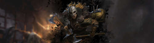 Загартований варварський воїн із відеогри Dark and Darker, одягнений у важкі середньовічні...