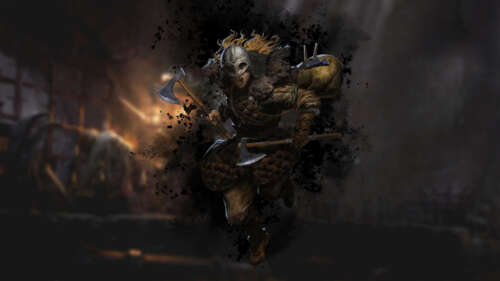 Загартований варварський воїн із відеогри Dark and Darker, одягнений у важкі середньовічні... 8K