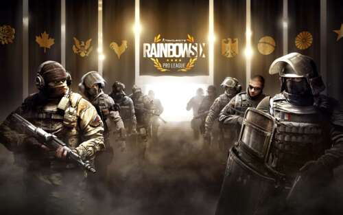 Озброєний до зубів тактичний оперативник із відеогри Rainbow Six Siege, одягнений... 7680x4800