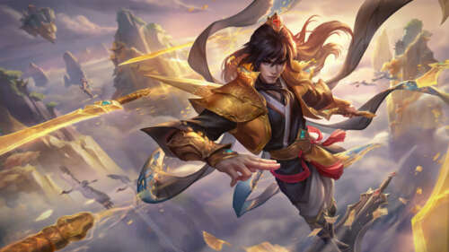 Талон із гри League of Legends позує зі своїми фірмовими клинками в атмосфері, сповненій... 8K