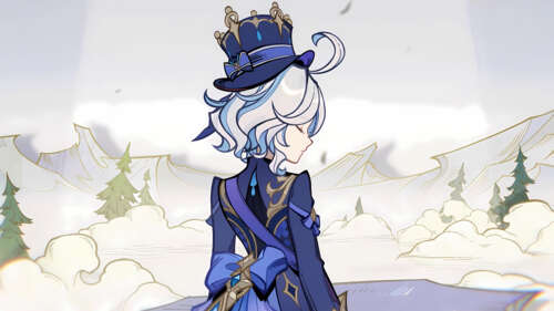 Чудове зображення Фуріни з гри Genshin Impact, на якому підкреслено її вишуканий... 8K