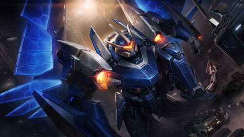 Величезний робот у стилі «меха», натхненний Галіо з гри League of Legends, з міцною... 8K