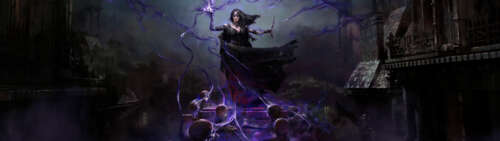 Величний Некромант із гри Path of Exile 2, який творить темні, зловісні заклинання,...