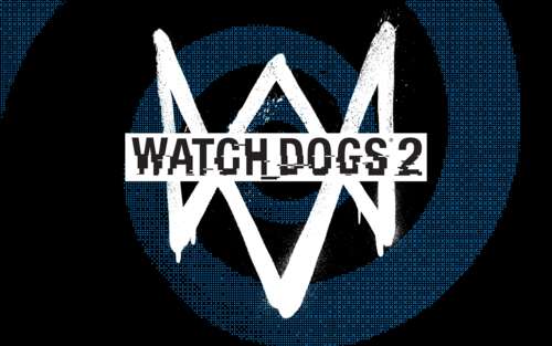 Логотип гри Watch Dogs 2 та персонаж Маркус Холлоуей у стилі високих технологій та... 7680x4800