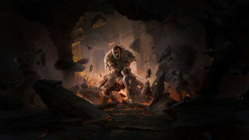 Загартований у битвах вікінг, воїн у важких темних обладунках і густій хутряній одежі,... 8K