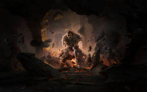 Загартований у битвах вікінг, воїн у важких темних обладунках і густій хутряній одежі,... 7680x4800