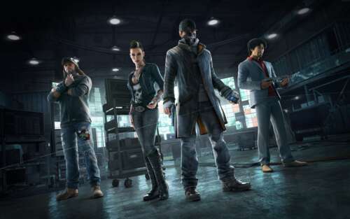 Деталізоване зображення персонажа Ейдена Пірса з відеогри Watch Dogs, одягненого... 7680x4800