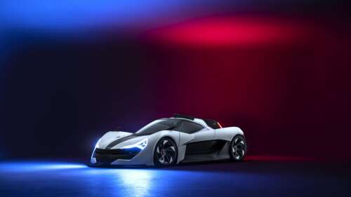 Елегантний, обтічний сучасний спортивний автомобіль, представлений у професійній... 8K