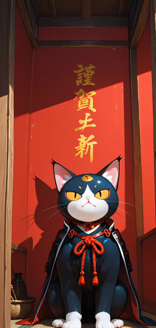 Ілюстрація в стилі аніме, на якій зображено чорно-білого кота в смокінгу, що сидить... Blackview A30