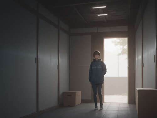 Молода жінка в стилі аніме з довгим світлим волоссям, одягнена в довгу білу сукню,...