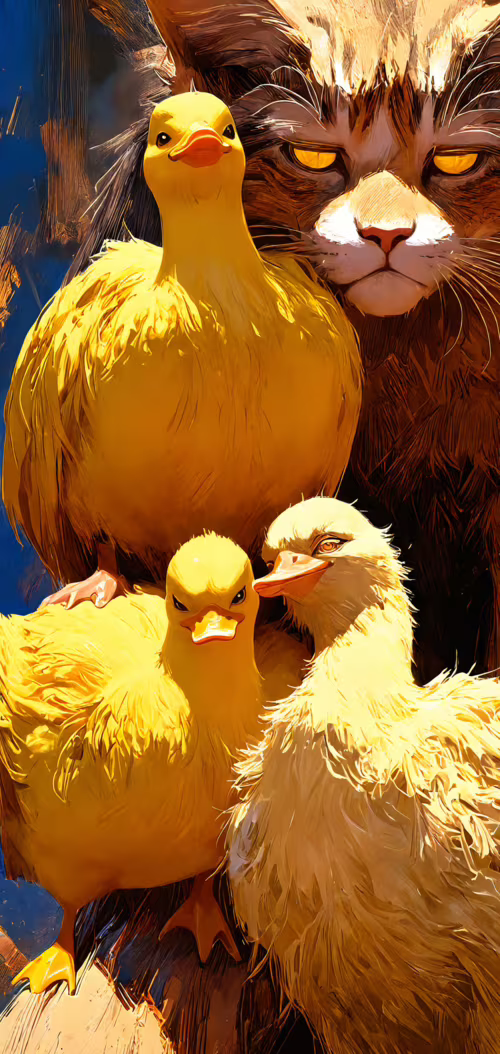 Деталізована, мальовнича ілюстрація похмурого смугастого кота, зображена крупним...