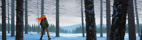 На картині зображено Тюліп Олсен із мультсеріалу «Потяг нескінченності» зі спини,... Телефон