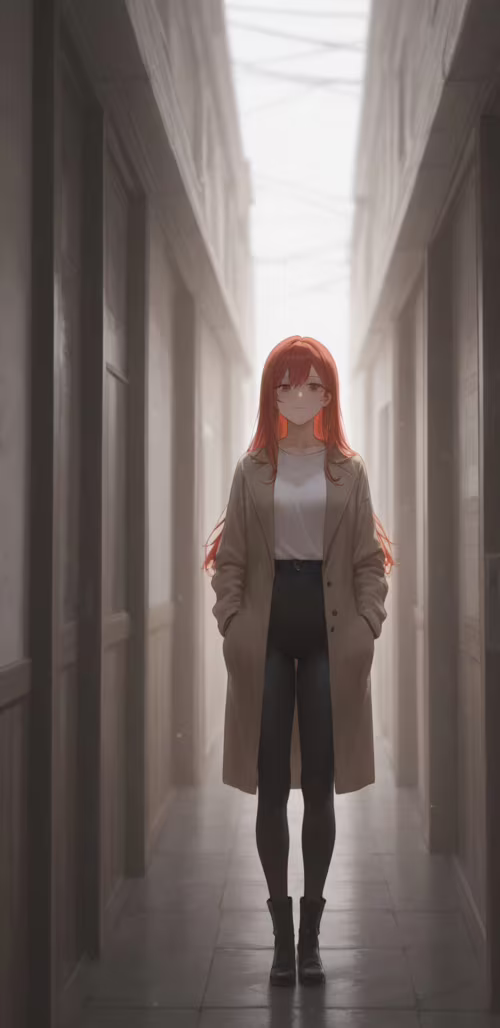 Молода жінка в стилі аніме з довгим світлим волоссям, одягнена в довгу білу сукню,... Samsung Galaxy J6