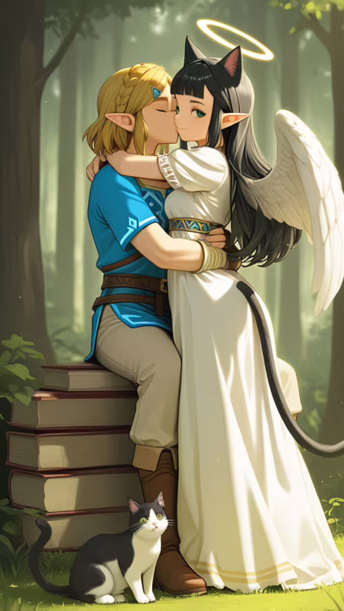 Ілюстрація в стилі аніме, на якій принцеса Зельда з ангельськими крилами та німбом... Sony Xperia E3