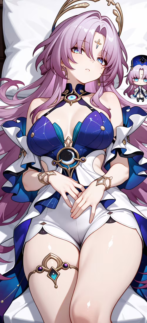 Мила малюнка в стилі чібі, на якій зображено Фу Сюань з гри Honkai: Star Rail. У... Vivo X60 Pro