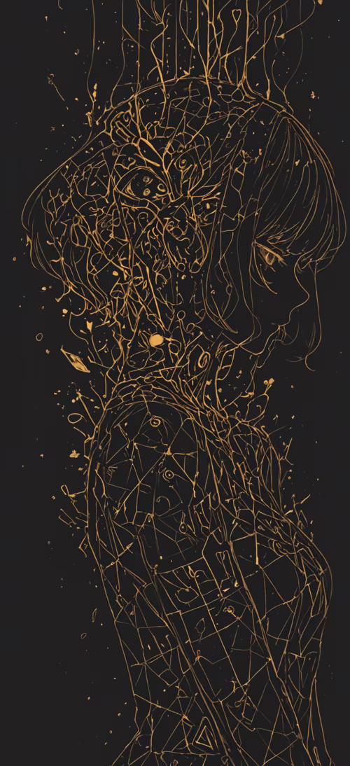 Сучасна абстрактна картина, на якій зображено Рей Аянами з аніме «Неоновий Ґенезис... Honor Magic6 Pro