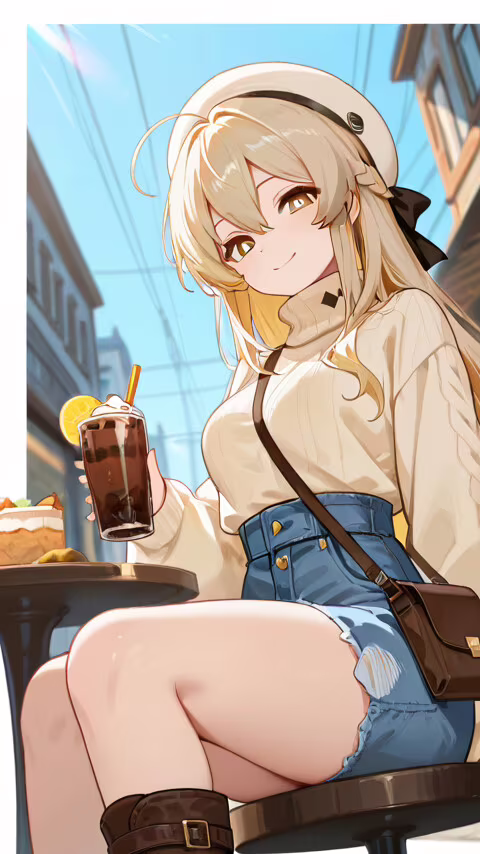 Люміне з Genshin Impact, чарівна аніме-дівчина з довгим світлим волоссям, сидить... Vodafone Smart E8