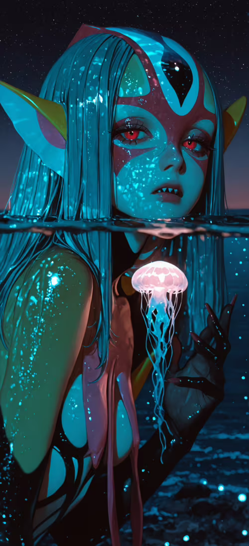 На малюнку зображено аніме-персонажа Мутіо з аніме «Блакитна субмарина № 6», яка... Honor Magic6 Pro