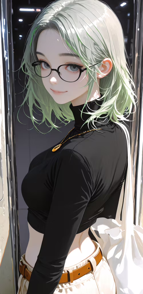 Ілюстрація в стилі аніме, на якій зображено молоду жінку з коротким сріблястим волоссям... Honor Magic 3 Pro