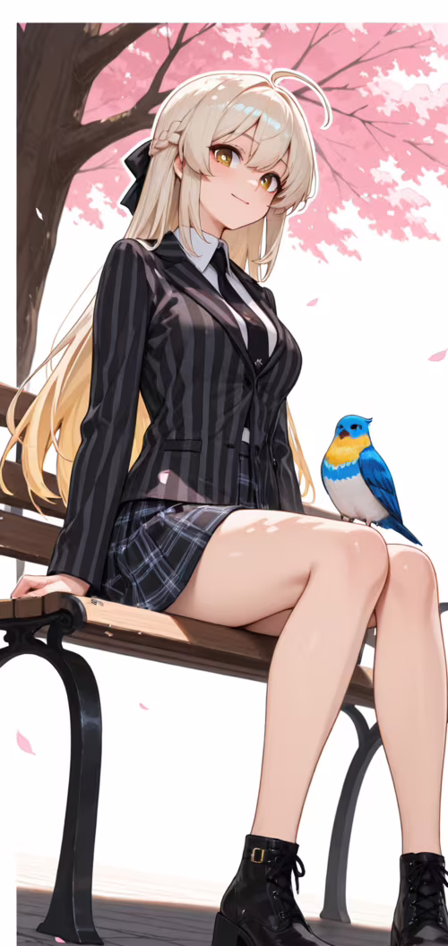 Повномірна ілюстрація Тендо Арісу з гри Blue Archive, на якій вона сидить на коричневій... Nokia 2 dot 2