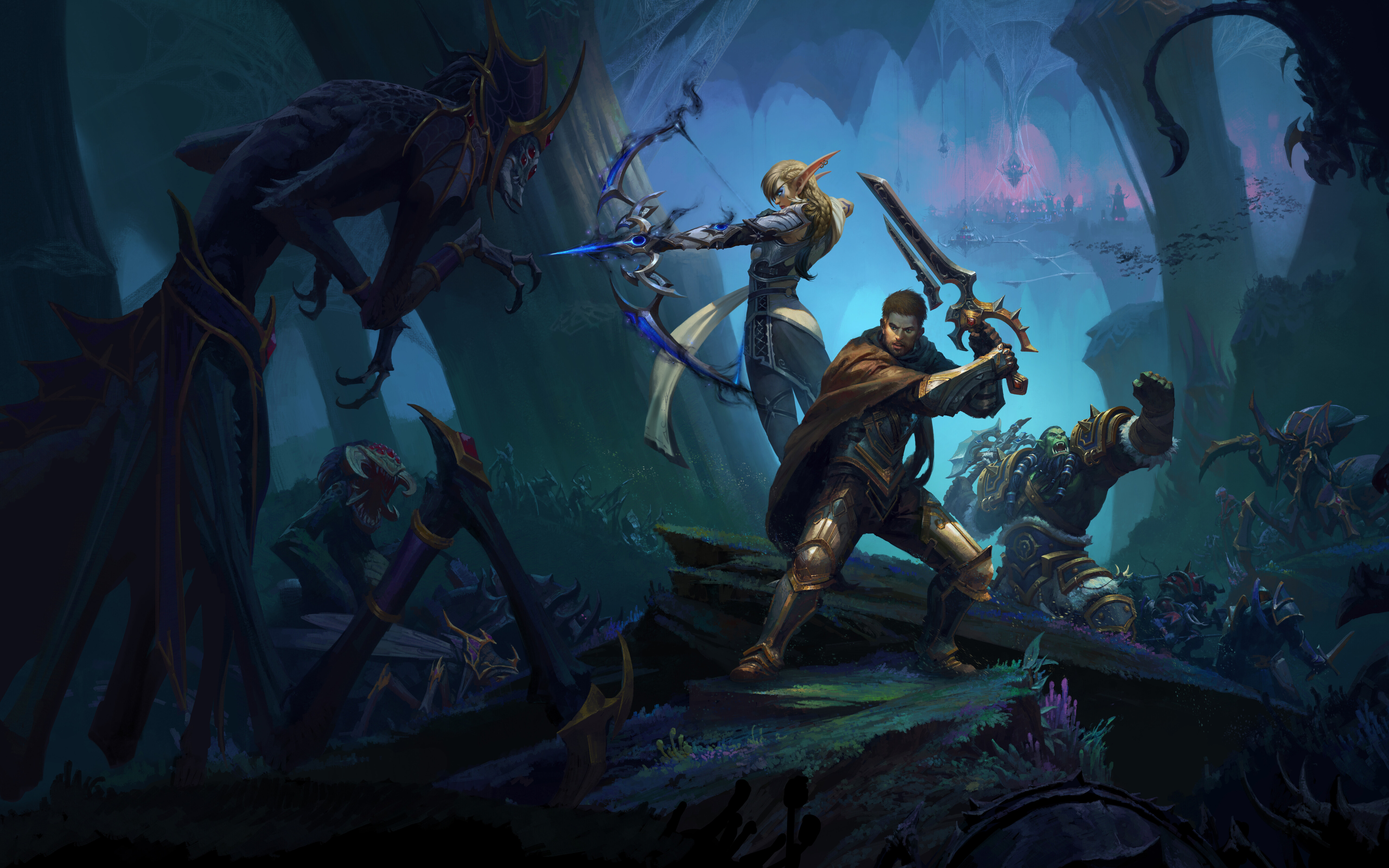 Аллерія Віндраннер, Андуїн Врін і Тралл з відеогри World of Warcraft: The War Within.