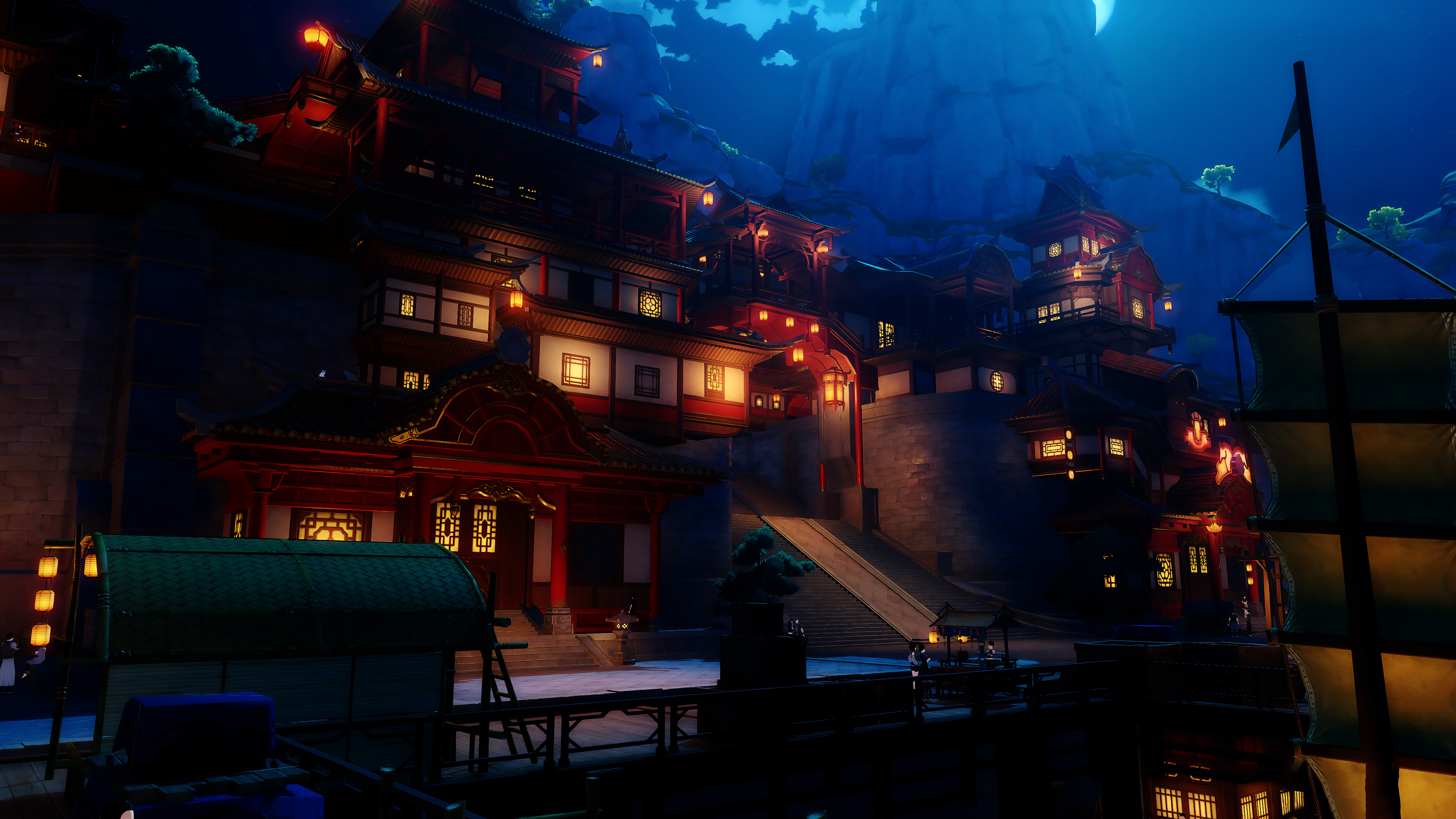 Чудово опрацьований персонаж, виконаний у стилі ілюстрацій гри Genshin Impact, з деталізованим одягом та ефектами, що відображають стихійні сили.