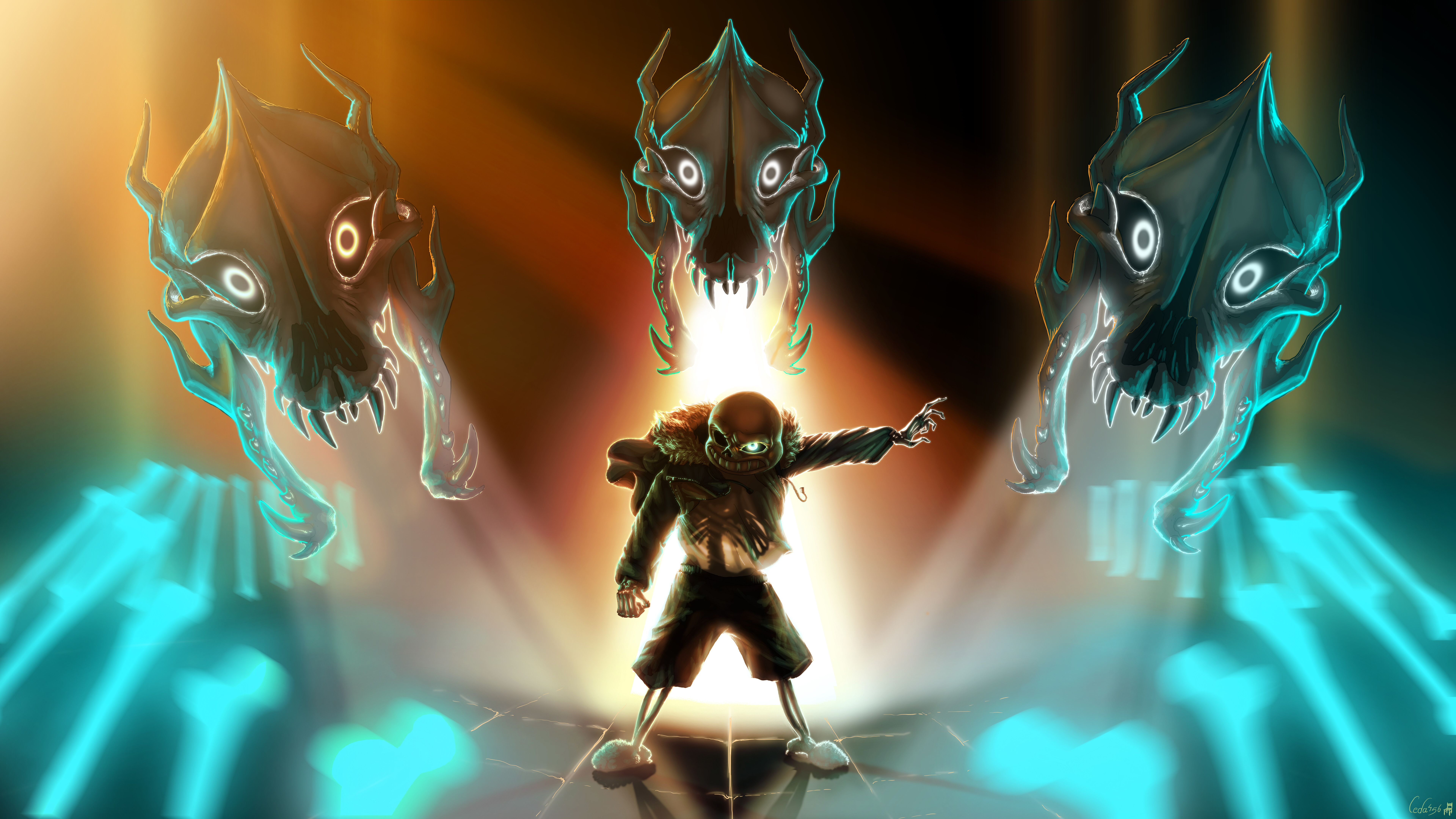 Санс із відеогри Undertale, на зображенні представлено його фірмовий вигляд – скелет, а також повсякденний одяг.