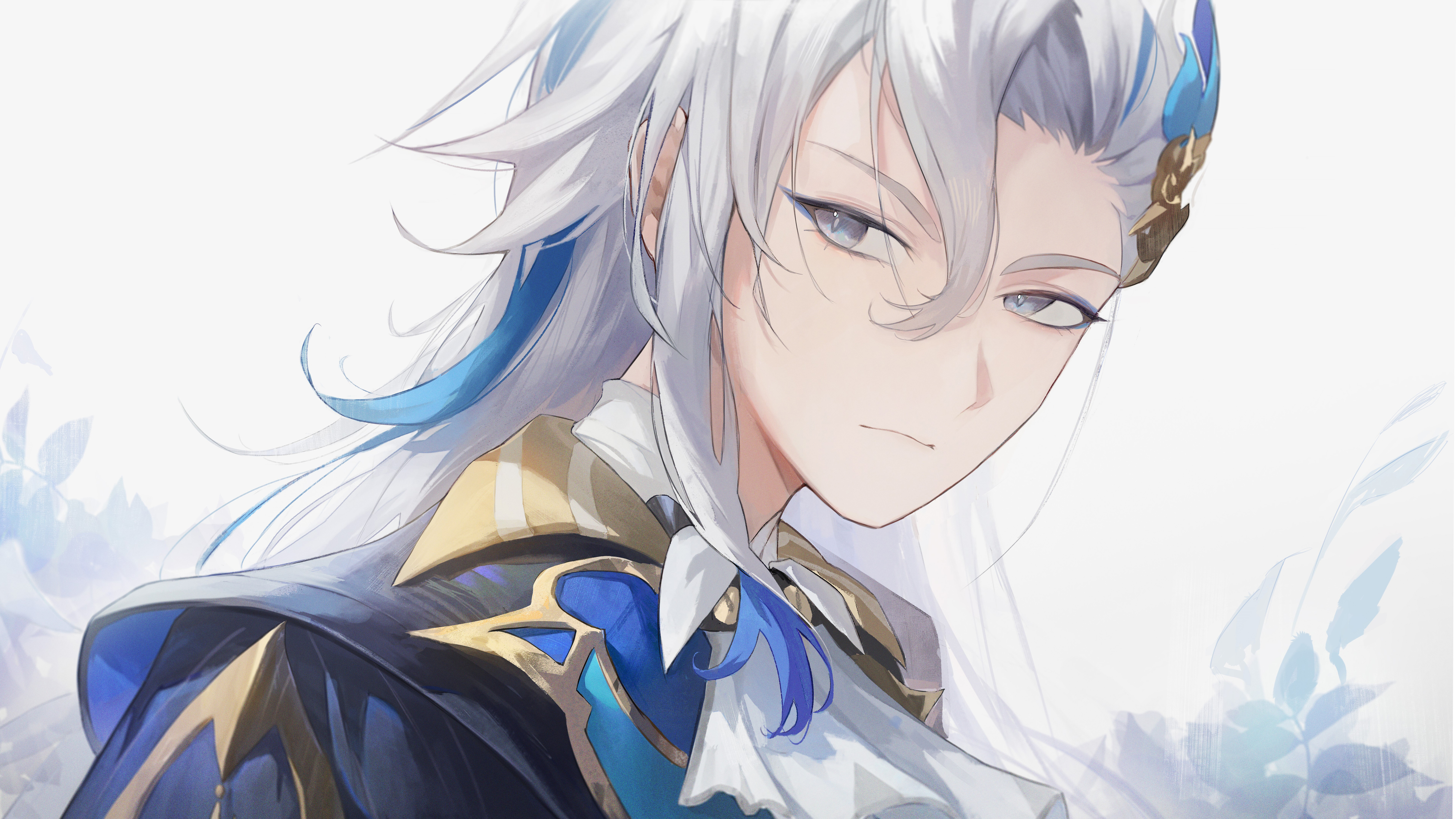 Яскраве та якісне зображення Нейвілетта з Genshin Impact, на якому підкреслено його вишуканий одяг і владний погляд.