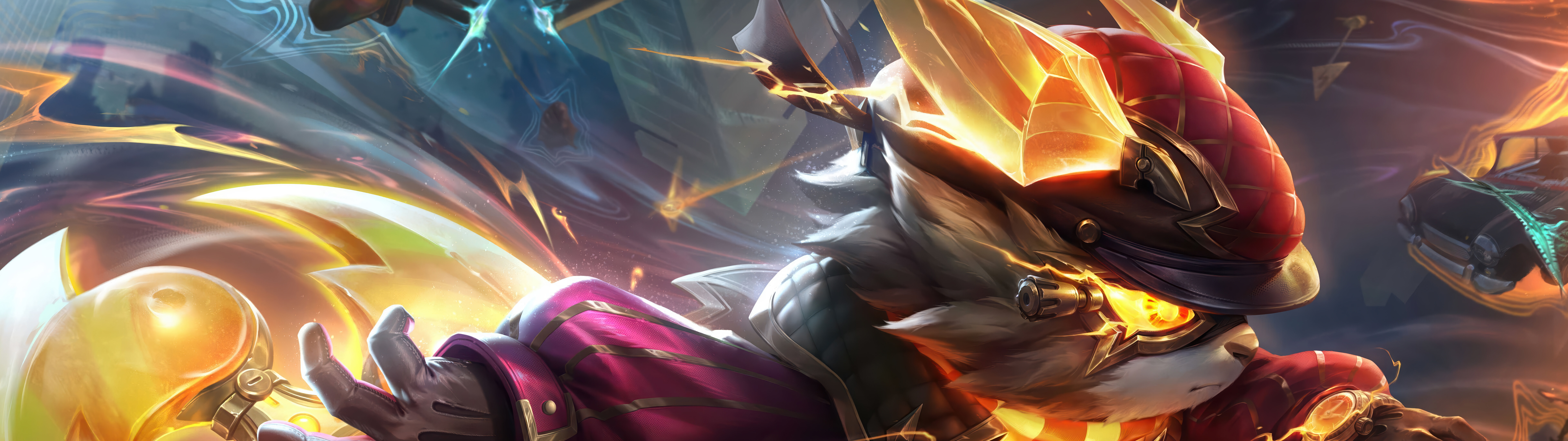 Динамічна ілюстрація Кеннена з гри League of Legends, на якій зображено електричні іскри та енергію.