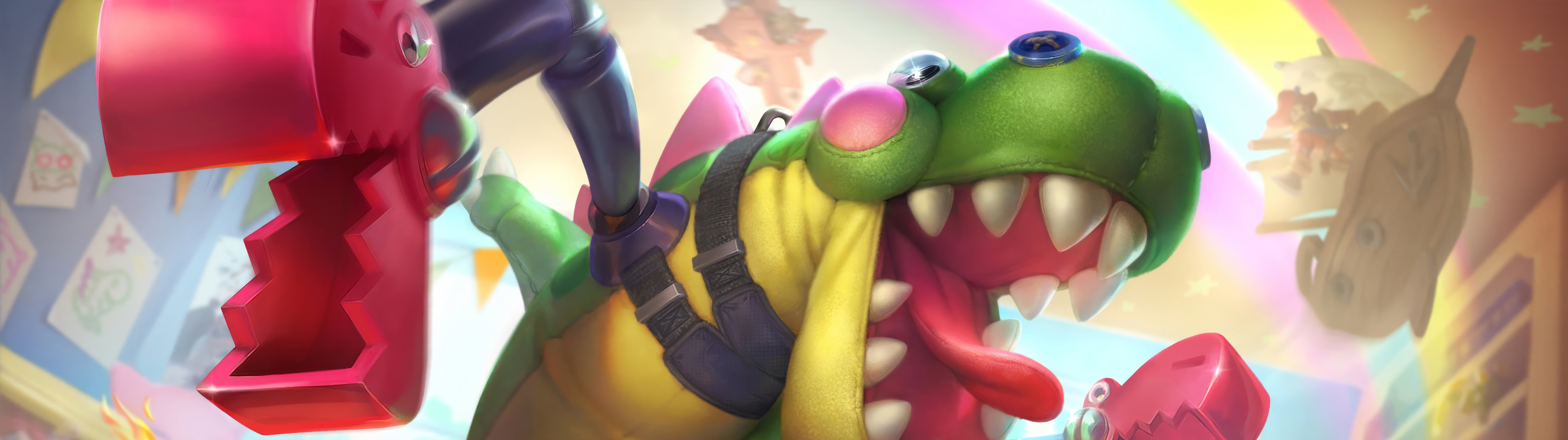 Величезна та грізна демонічна істота, Чо’гат із гри League of Legends, з темними рисами, що нагадують порожнечу (Void).