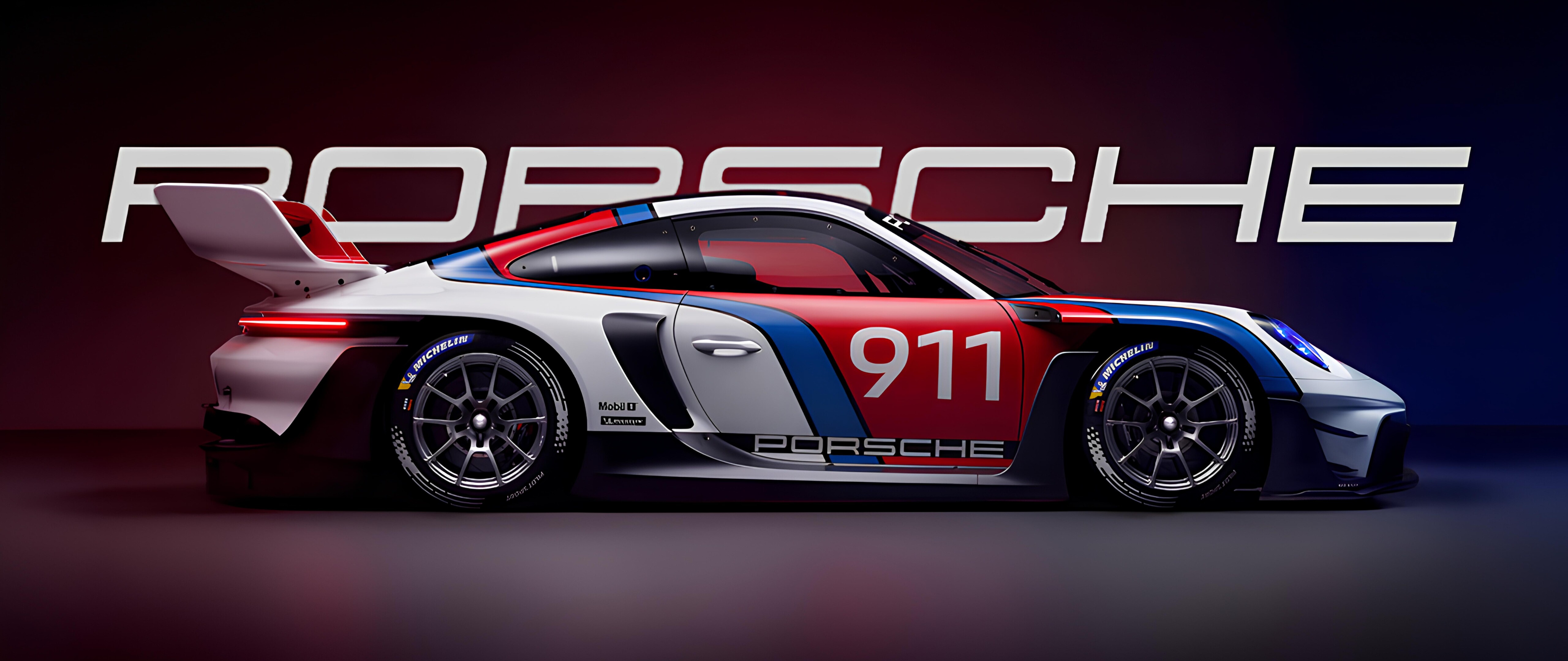 Вишукана, естетична фотографія спортивного автомобіля Porsche 911 GT3, на якій підкреслено його витончені лінії та використано кінематографічне освітлення.